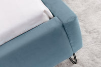 PEARL design upholstered bed 140x200cm old pink velvet shell bed