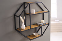 SLIM LINE design wall shelf 77cm natural black wild oak look industrial