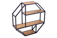 SLIM LINE design wall shelf 77cm natural black wild oak look industrial