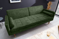 COUTURE Modernes Schlafsofa 196cm Microvelours 3-Sitzer Couch Bettfunktion ink. Kissen