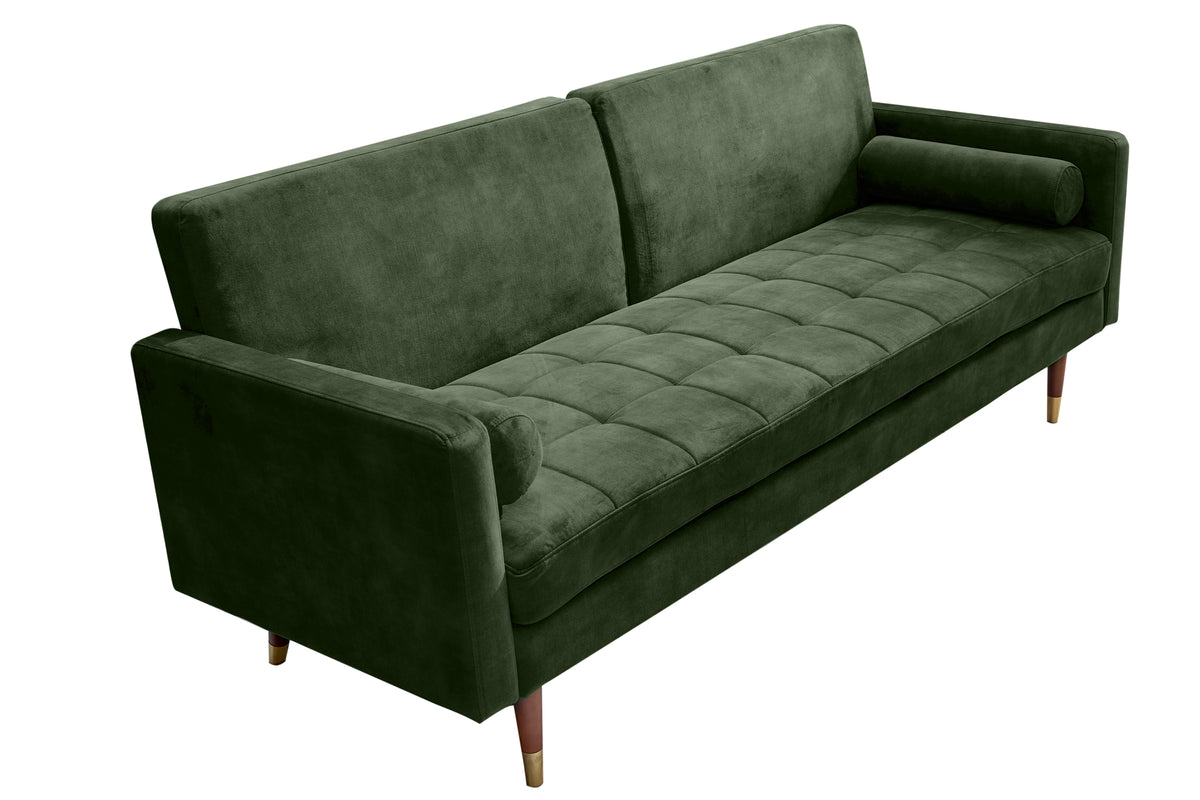 COUTURE Modernes Schlafsofa 196cm Microvelours 3-Sitzer Couch Bettfunktion ink. Kissen