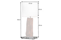 Design Tischlampe ROUSILIQUE 60cm natur weiß rund Treibholz handgearbeitet