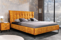 BOUTIQUE design double bed 160x200cm petrol velvet queen size bed frame