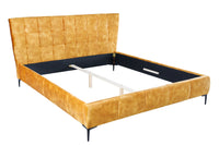 BOUTIQUE design double bed 160x200cm petrol velvet queen size bed frame