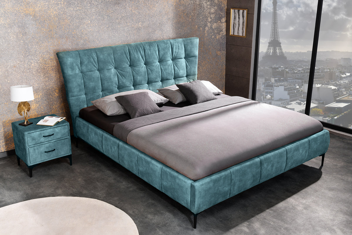 BOUTIQUE design double bed 180x200cm velvet king size bed frame