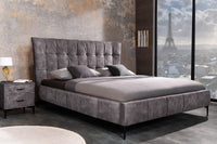 BOUTIQUE design double bed 160x200cm petrol velvet queen size bed frame