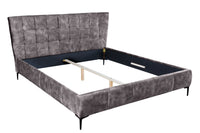 BOUTIQUE design double bed 160x200cm petrol velvet queen size bed frame