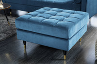 Design Hocker COZY VELVET 80cm altrosa gold Samt Metallfüße