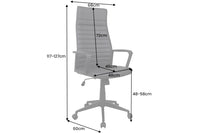 LAZIO Höhenverstellbarer Bürostuhl schwarz Kunstleder Armlehnen Chefsessel