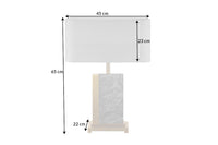 Design Tischlampe ELEGANCIA 65cm gold grau Stoffschirm Marmor