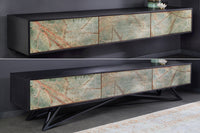 MOUNTAIN SOUL design TV board 200cm hanging/standing marble acacia wood