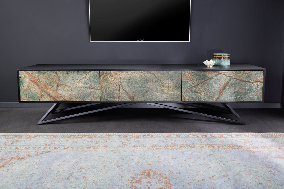 MOUNTAIN SOUL design TV board 200cm hanging/standing marble acacia wood