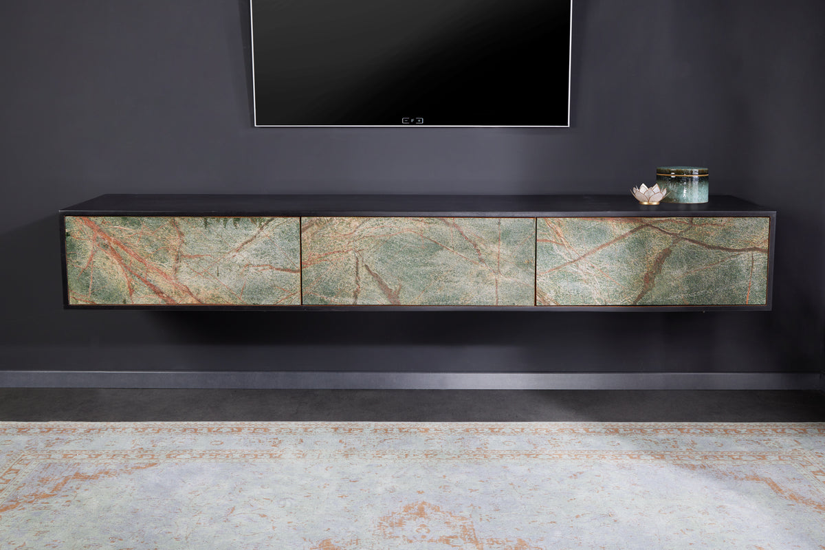 MOUNTAIN SOUL design TV board 200cm hanging/standing marble acacia wood