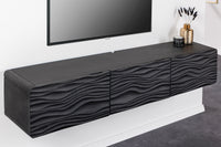 WAVE Design TV Board 160cm black mango solid wood