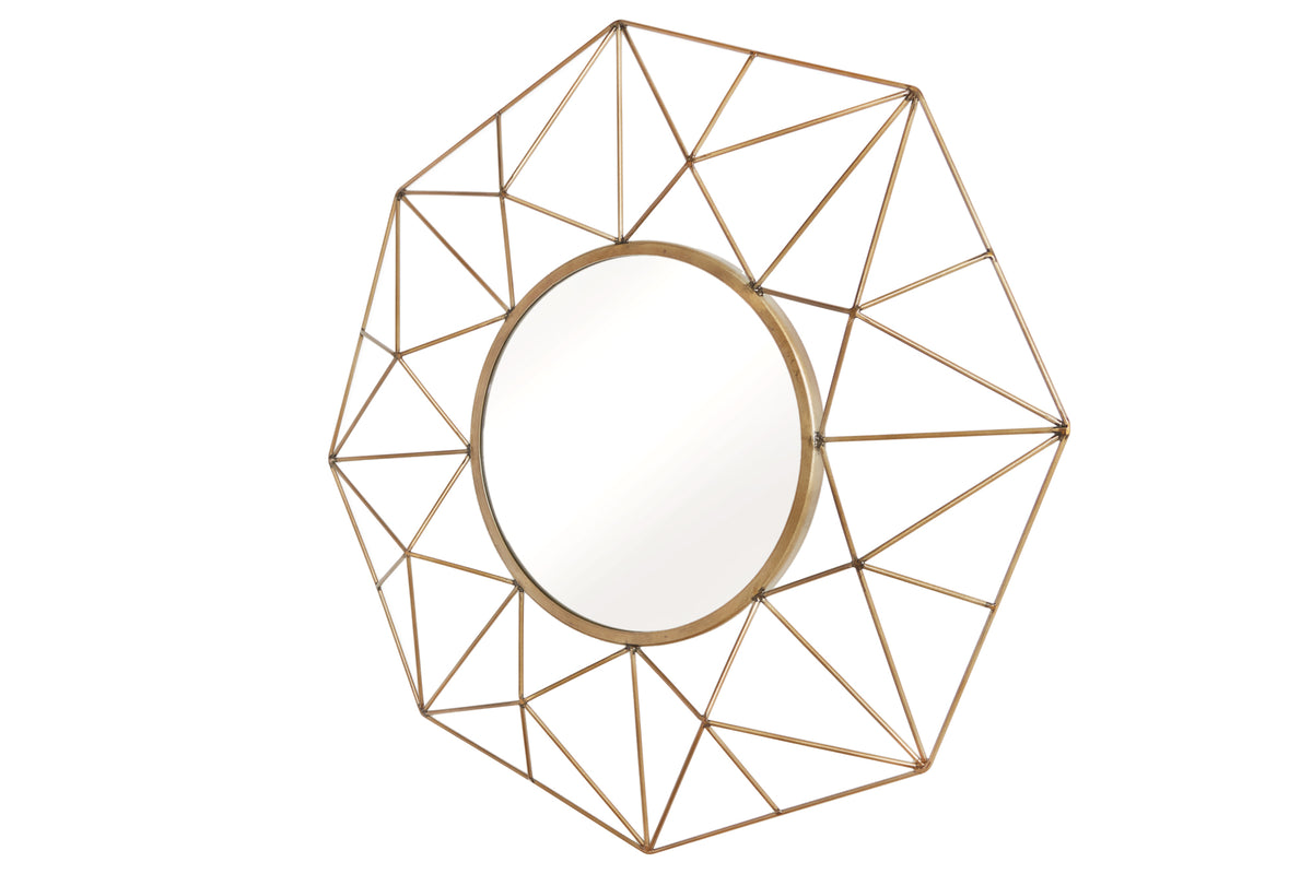 DIAMOND XL Handgearbeiteter Spiegel messing aus Eisen im Retro Design