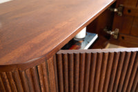 GATSBY Design TV Board 160cm brown matt gold mango wood retro