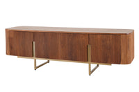 GATSBY Design TV Board 160cm braun mattgold Mangoholz Retro