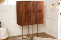 PURE Solid highboard 140cm Sheesham stone finish display case rosewood