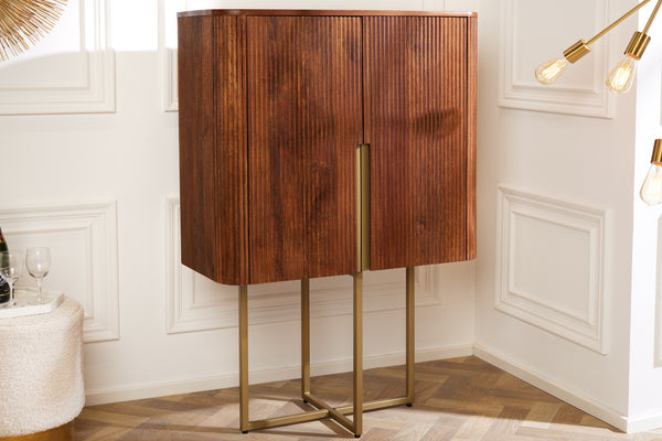 PURE Solid highboard 140cm Sheesham stone finish display case rosewood