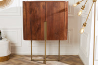 PURE Solid highboard 140cm Sheesham stone finish display case rosewood