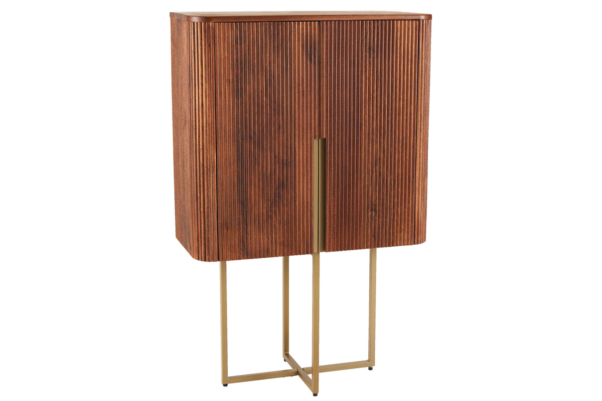 PURE Solid highboard 140cm Sheesham stone finish display case rosewood