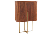 PURE Solid highboard 140cm Sheesham stone finish display case rosewood