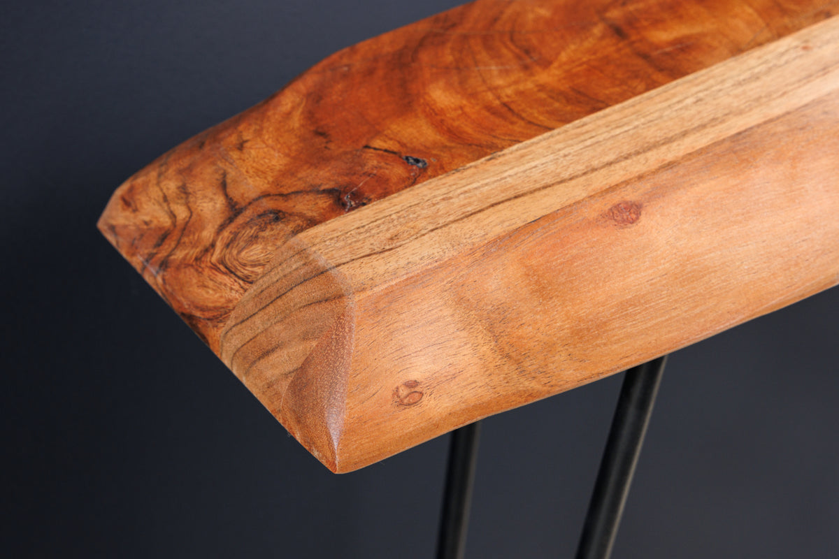 WILD Massivholz Konsolentisch 105cm Akazie natur Hairpin Legs Baumkante