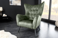 Design XL Sessel AMSTERDAM Samt schwarze Metallbeine Retro Stil