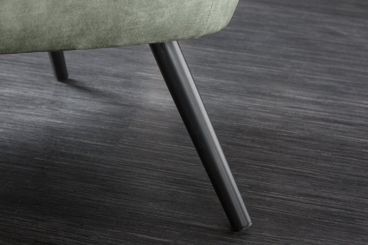 Design XL Sessel AMSTERDAM Samt schwarze Metallbeine Retro Stil