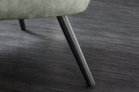 Design XL Sessel AMSTERDAM Samt schwarze Metallbeine Retro Stil