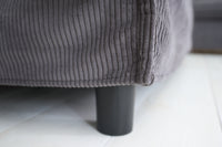 Großer Fußhocker HEAVEN 100cm grau Cord Modern Design