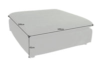 Großer Fußhocker HEAVEN 100cm grau Cord Modern Design