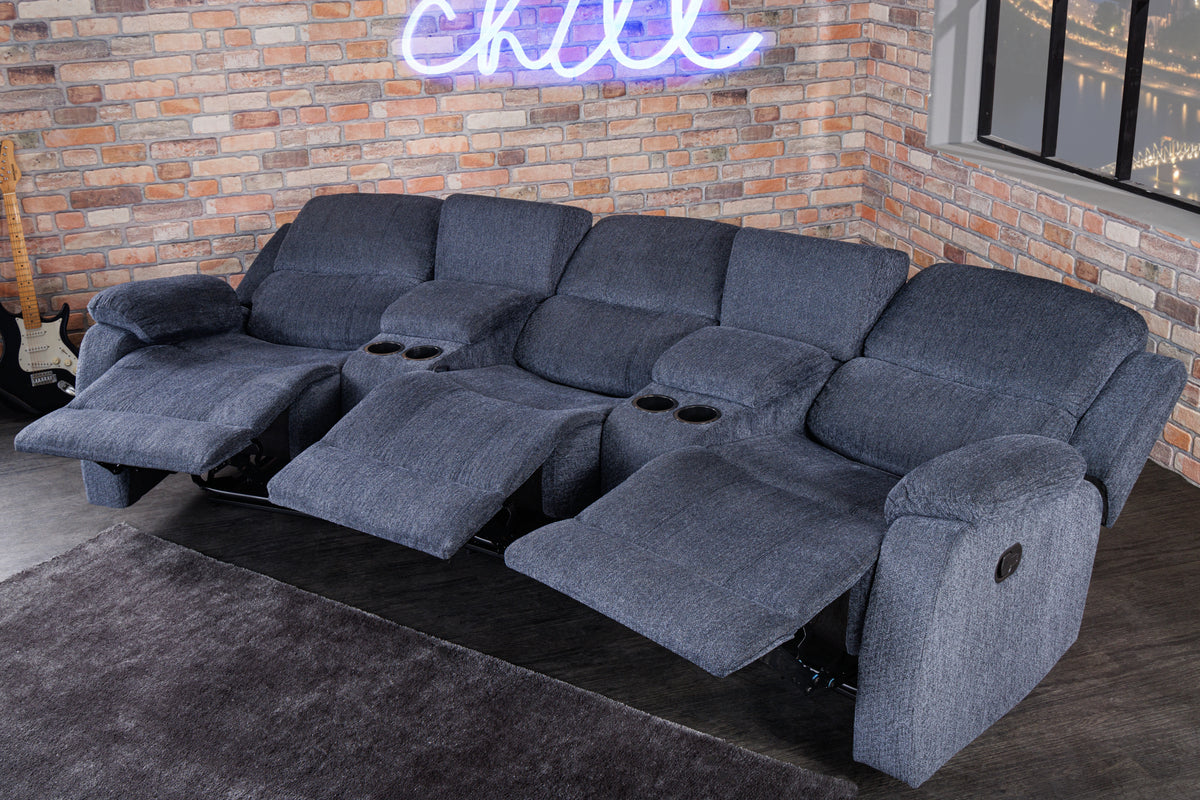Exklusiver 3er Kinosessel HOLLYWOOD mit Cupholder