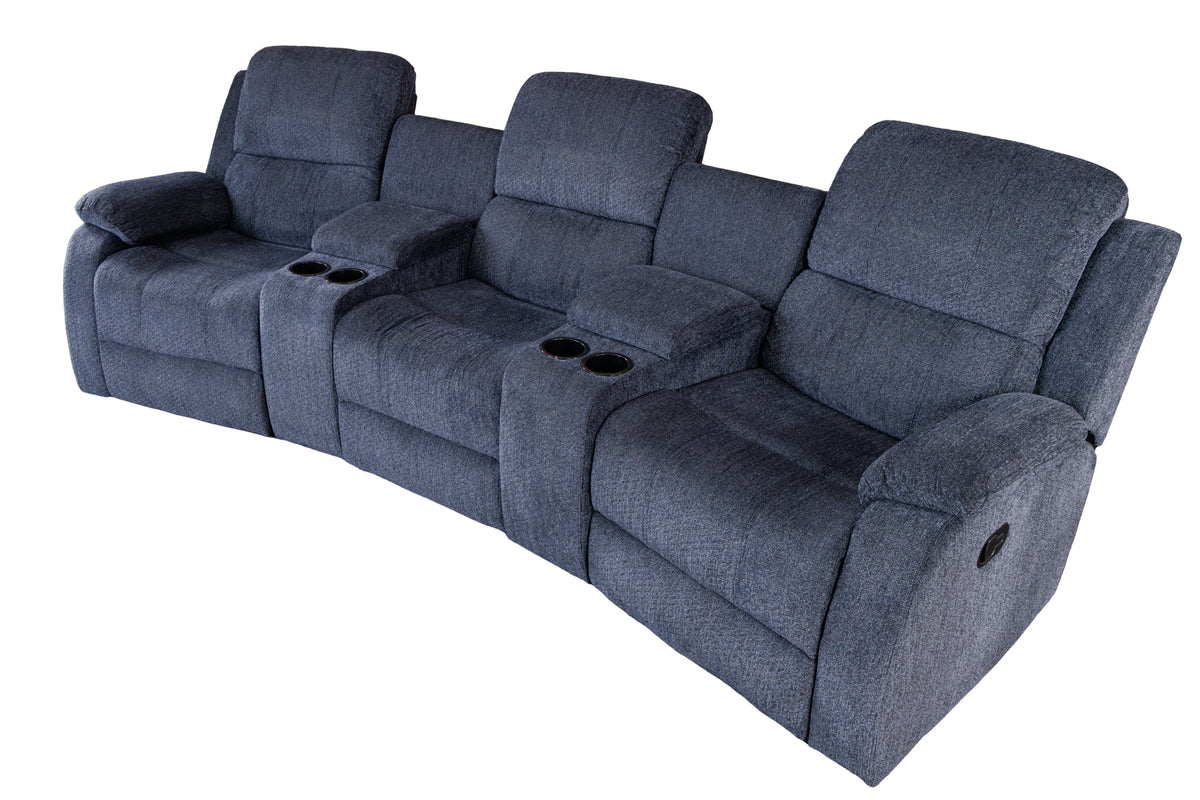 Exklusiver 3er Kinosessel HOLLYWOOD mit Cupholder