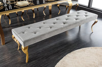 Elegante Sitzbank MODERN BAROCK 172cm Samt Edelstahl