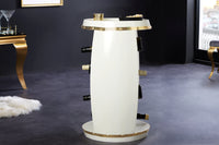BODEGA WHITE Design Weinfass 65cm weiß gold Pinie Flaschenregal 14 Flaschen