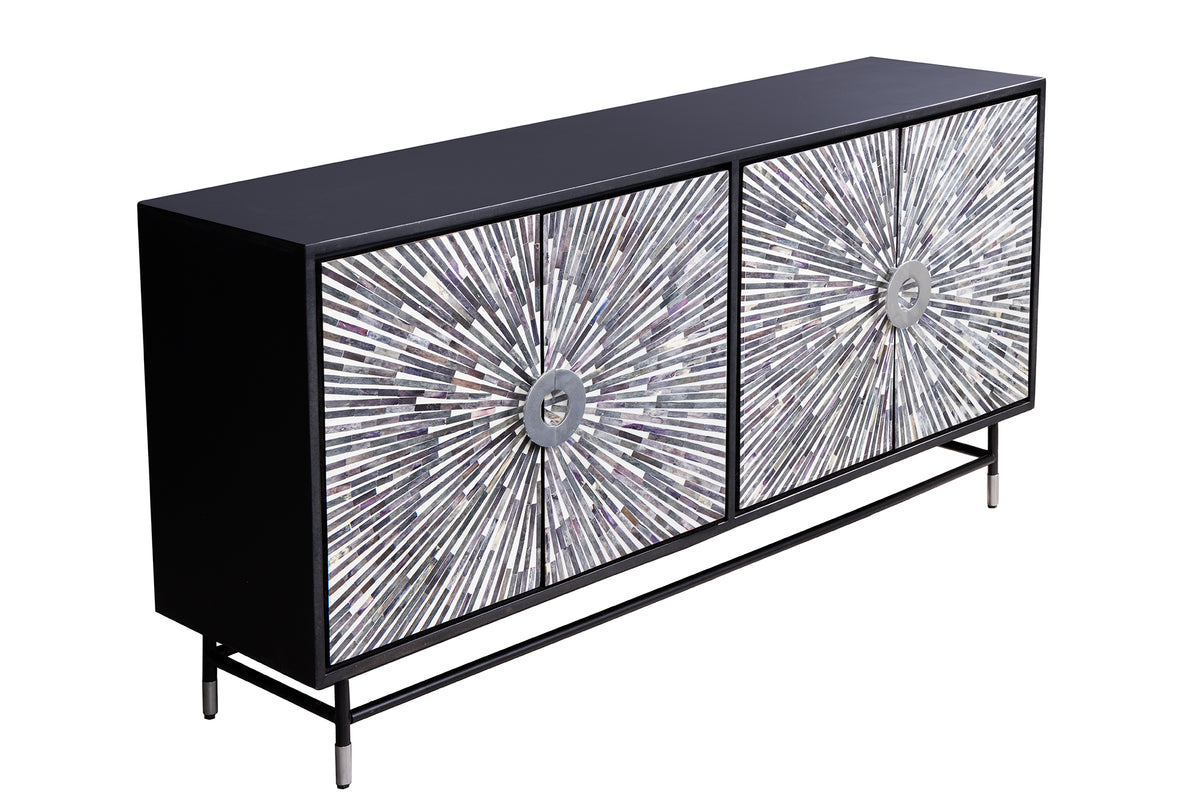 HERITAGE Design Sideboard 160cm Mosaik-Intarsien Kunsthandwerk
