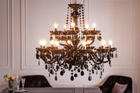 Design Kronleuchter BLACK CRYSTAL XL 80cm schwarz Acryl 15-armig Lüster