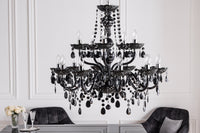 Design Kronleuchter BLACK CRYSTAL XL 80cm schwarz Acryl 15-armig Lüster