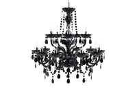Design Kronleuchter BLACK CRYSTAL XL 80cm schwarz Acryl 15-armig Lüster