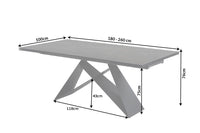 PROMETHEUS extendable dining table 180-220-260cm lava ceramic made in Italy