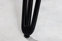 SCORPION Runder Esstisch 120cm grau Mangoholz massiv schwarze Metallbeine Hairpin Legs