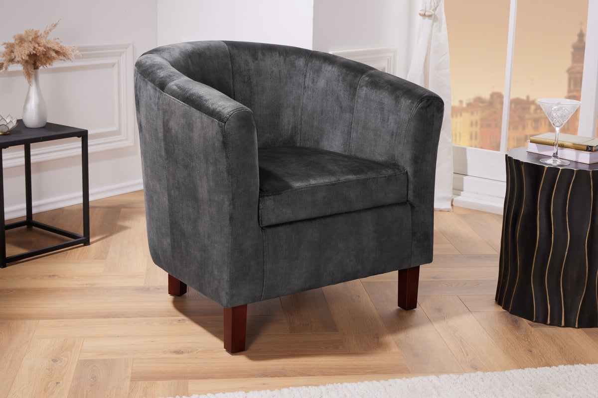 Design Lounge Sessel HEMINGWAY Samt Armlehnen Cocktailsessel