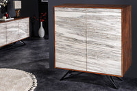 PURE Solid highboard 140cm Sheesham stone finish display case rosewood