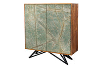 PURE Solid highboard 140cm Sheesham stone finish display case rosewood