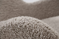 SCANDINAVIA SWING Design Schaukelstuhl greige Bouclé Sessel schwarz Metall