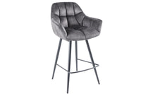 PAPILLON Drehbarer Barhocker champagner Barstuhl mit Lehne schwarze Metallbeine