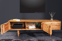 ALPINE solid wood TV lowboard 145cm natural acacia retro design honey finish