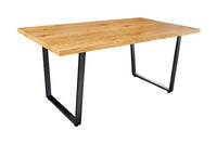 LOFT Moderner Esstisch 160cm Eichenholz-Design schwarze Metallbeine Kufengestell Industrial