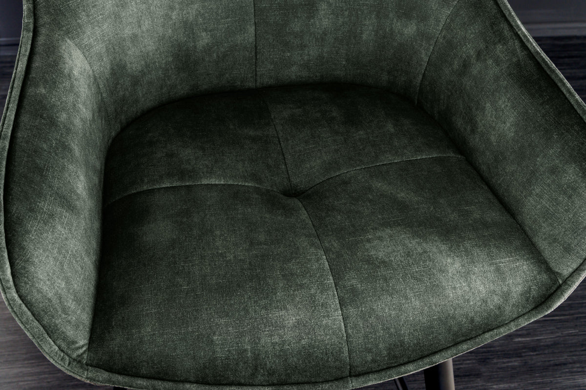 EUPHORIA Design Barhocker Samt schwarze Metallbeine Barstuhl mit Lehne